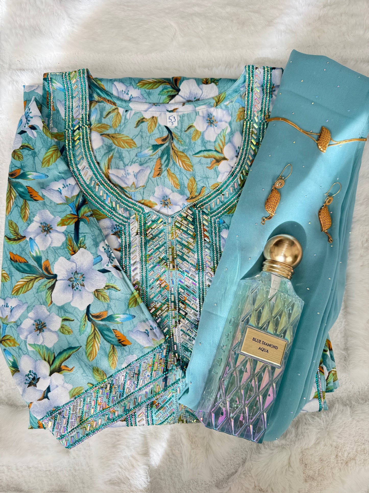 Teal Bloom Mukhawar